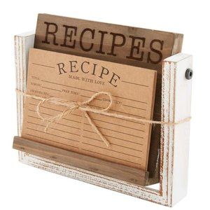 NWT Mud Pie Chippy White Recipe Card Easel Set